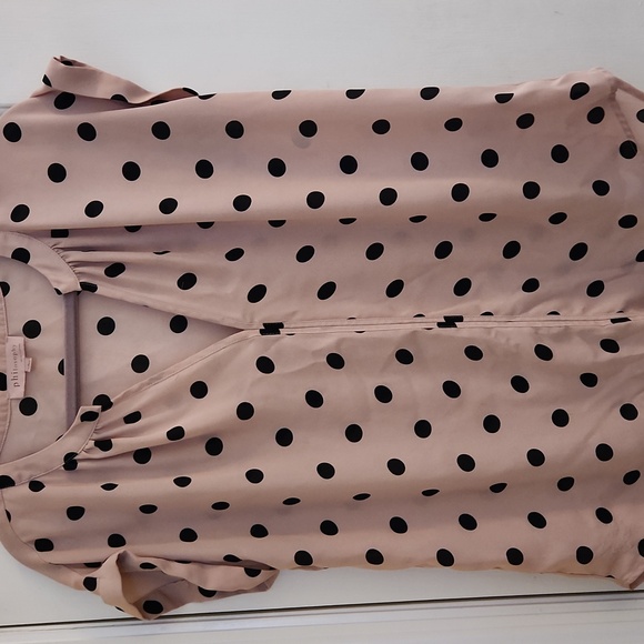 Philosophy Woman's Pink and Black Polka Dot Blouse Size L - Picture 3 of 6
